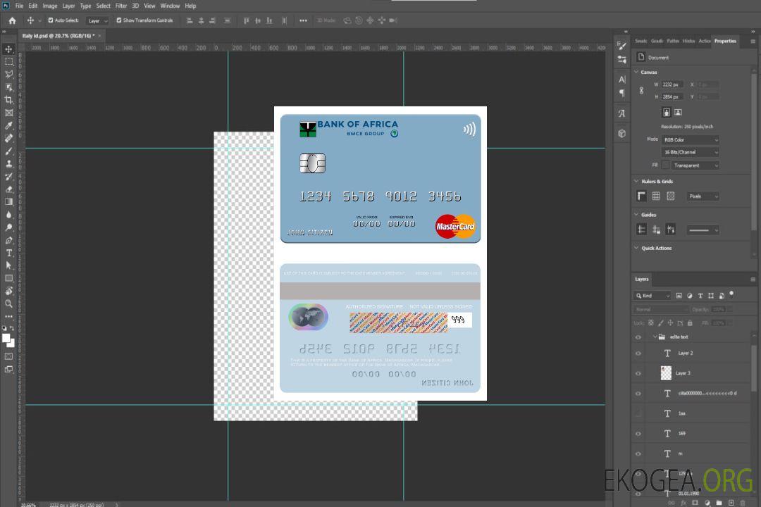 Carte Mastercard de la Banque d'Afrique de Madagascar template Carte Mastercard de la Banque d'Afrique de Madagascar template